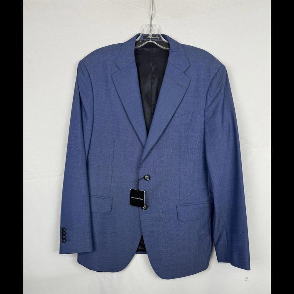 Saks Fifth Avenue Wool 120's Blazer Jacket Blue Size 40 R